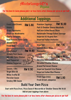 Michelangelo's pizza menu cheap